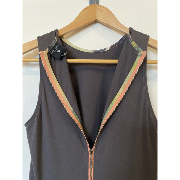 Against Nudity Sleeveless Flowing Gray and White Dress Womens Size Small - Picture 7 of 11